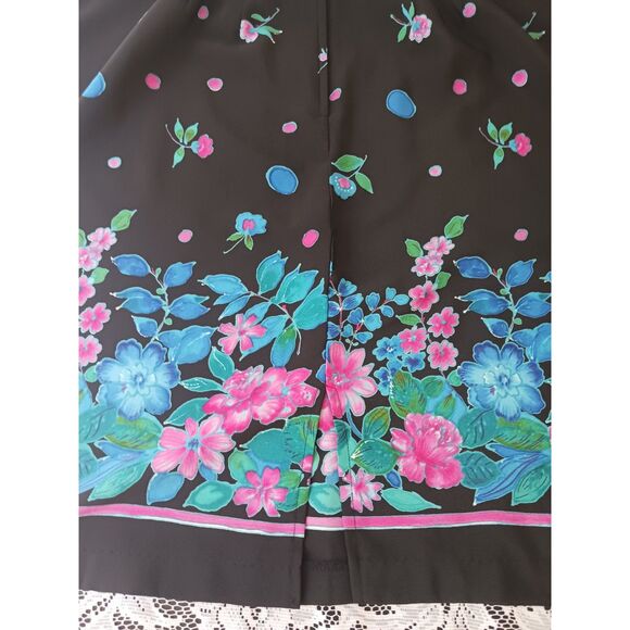 Repaired Vintage Floral Knee Length Skirt - Picture 5 of 15